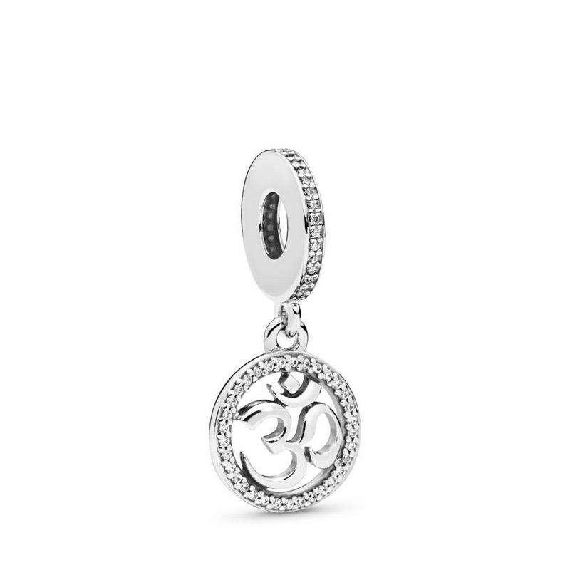 Pandora Om Symbol Dangle Charm Ireland - Sterling Silver/Cubic Zirconia - 532419CHM